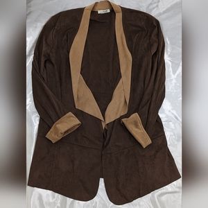 Simply Noelle Women's M/L Brown Tan Long Sleeve Blazer Cover Up